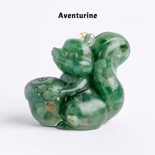 Écureuil en Résine & Aventurine