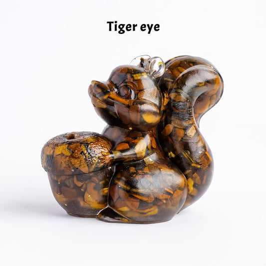 Écureuil en Résine & Oeil de Tigre