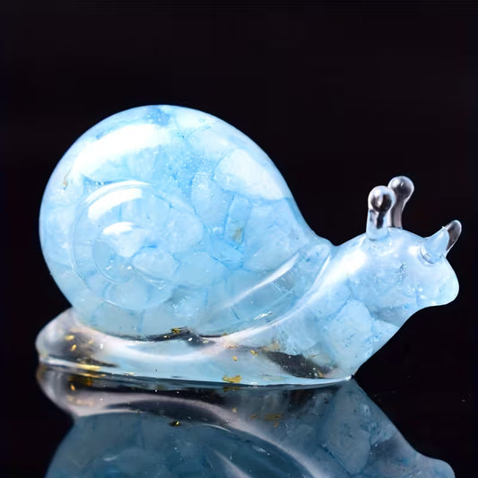 Escargot en Résine & Aquamarine | Petit