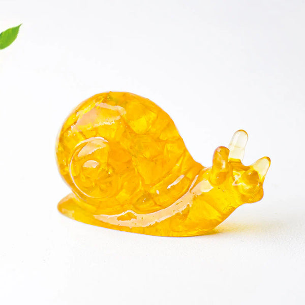 Escargot en Résine & Citrine | Petit