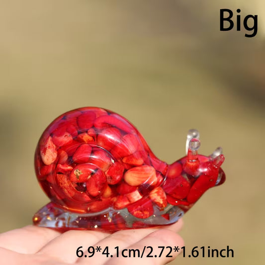 Escargot en Résine & Cristal Rouge | Grand