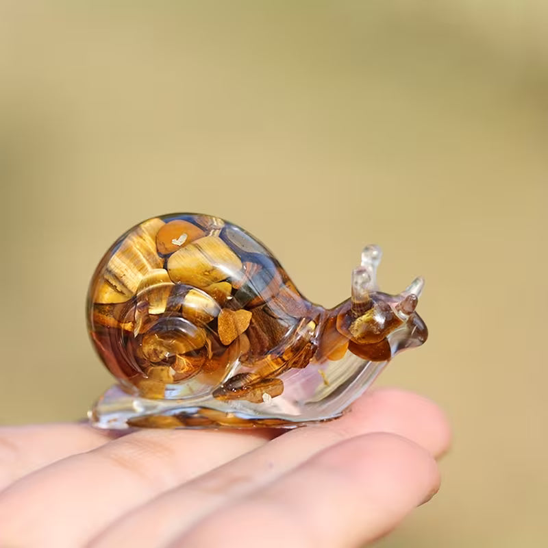Escargot en Résine & Oeil de Tigre | Grand
