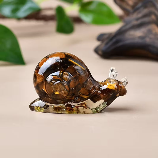Escargot en Résine & Oeil de Tigre | Petit