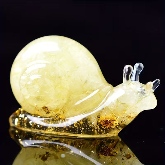 Escargot en Résine & Quartz Jaune | Petit