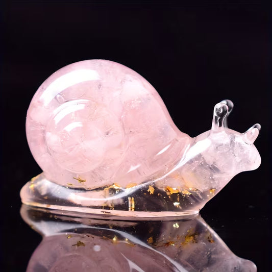 Escargot en Résine & Quartz Rose
