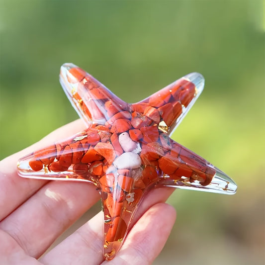 Étoile en Résine & Jaspe Rouge