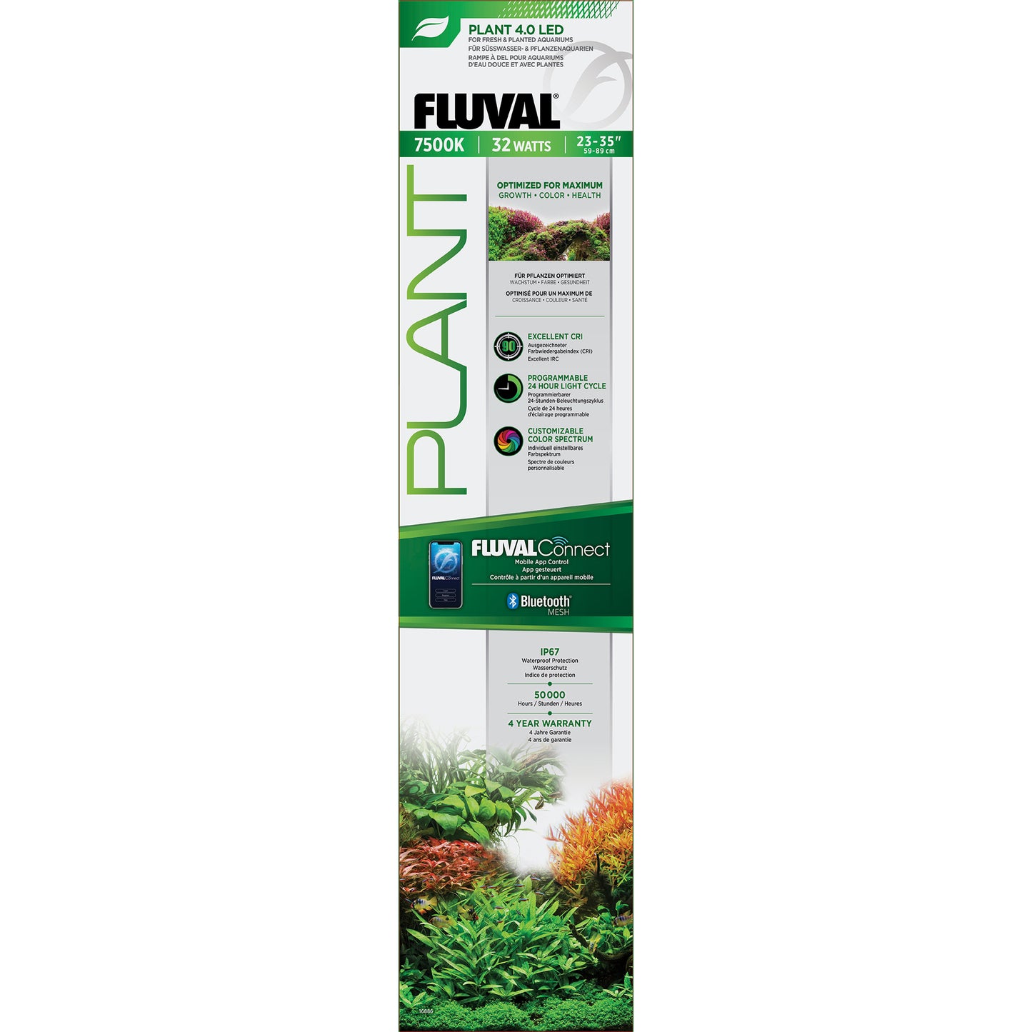 Fluval | Rampe d’éclairage DEL Plante 4.0 (23" - 35")