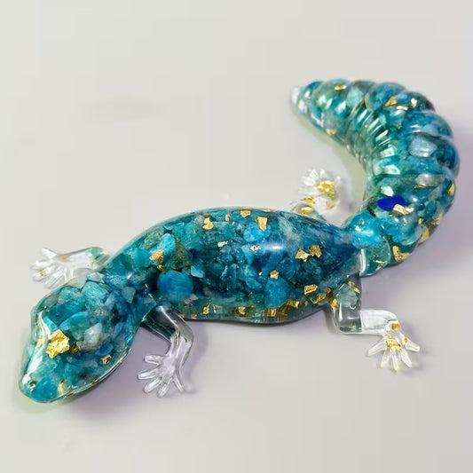 Gecko en Résine & Apatite