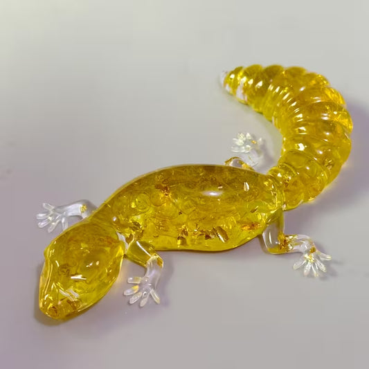 Gecko en Résine & Citrine | Grand