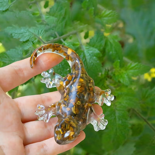 Gecko en Résine & Oeil de Tigre | Petit