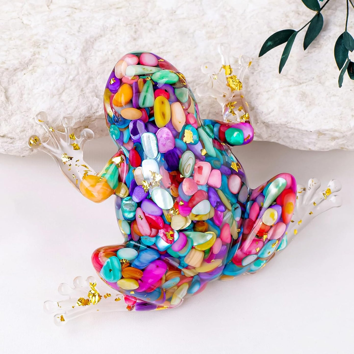 Grenouille en Résine Arc-en-ciel | Grande