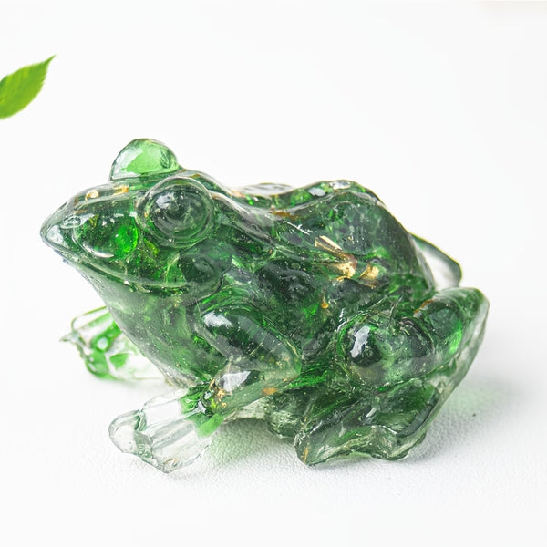 Grenouille en Résine & Crystal Vert | Moyenne