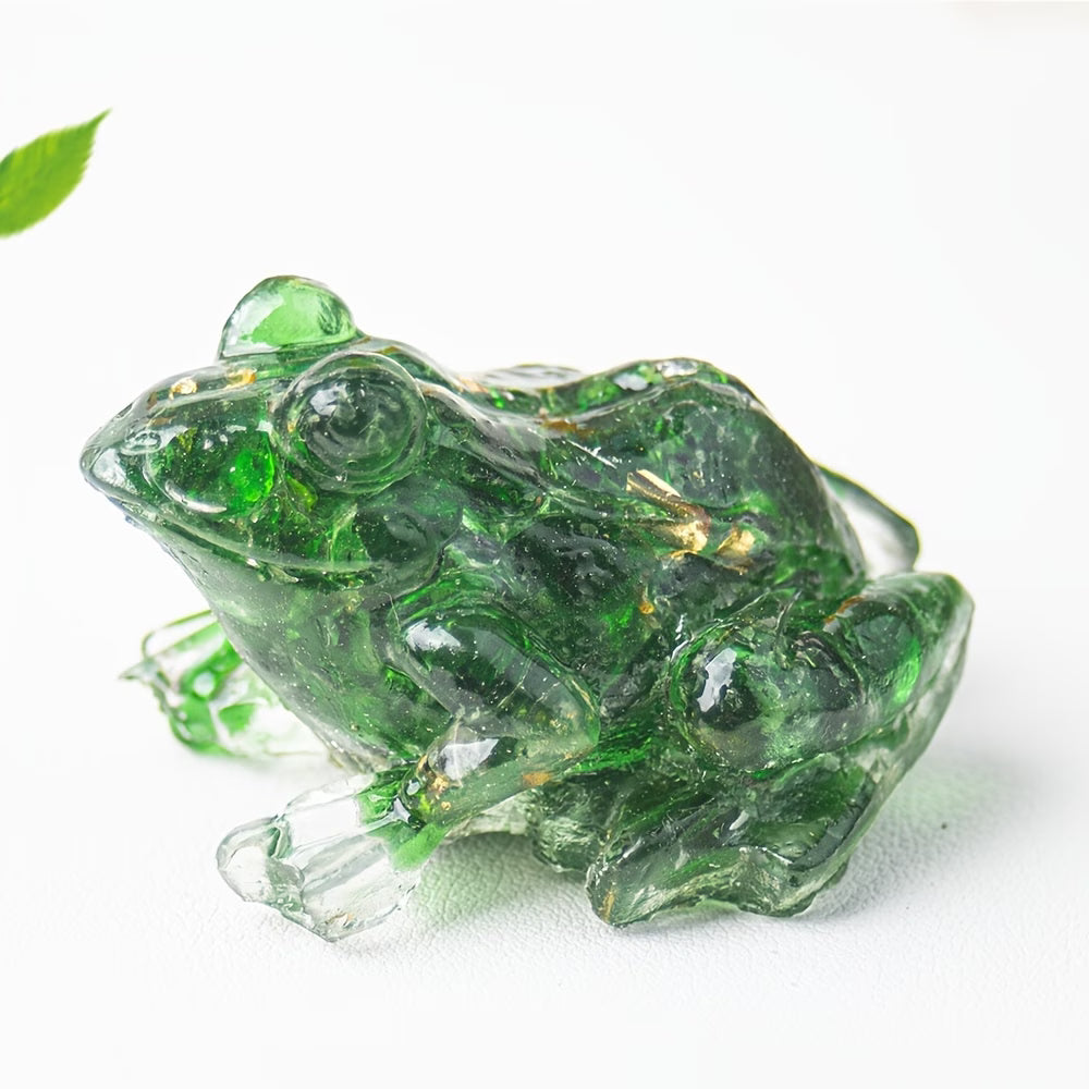 Grenouille en Résine & Crystal Vert | Petite