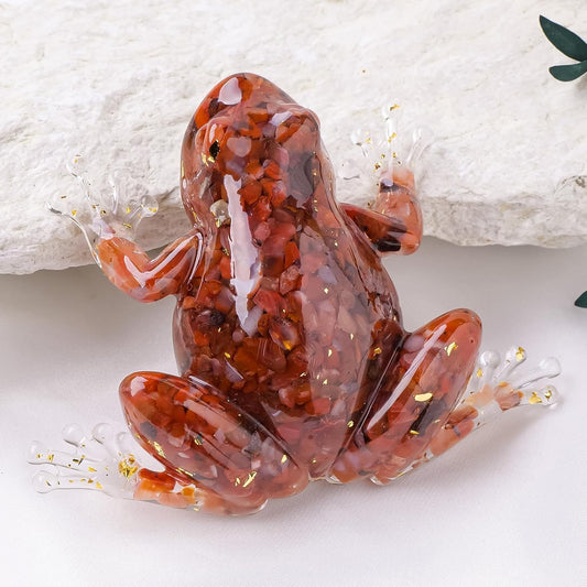 Grenouille en Résine & Jaspe Rouge | Grande