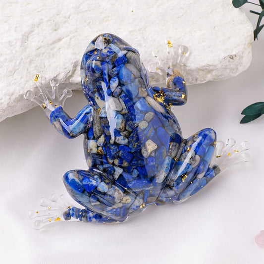 Grenouille en Résine & Lapis Lazuli | Grande