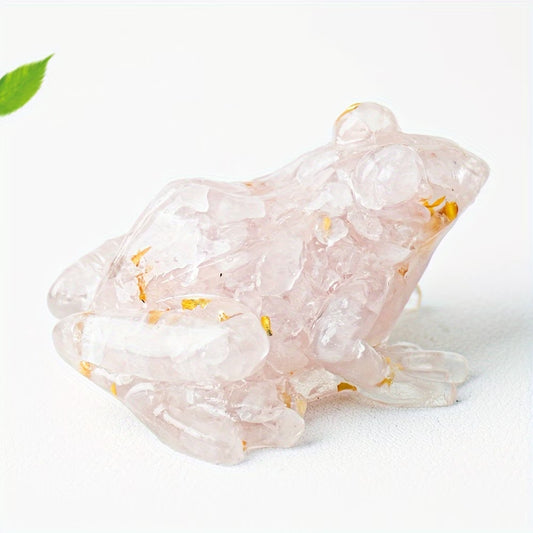 Grenouille en Résine & Quartz Rose | Moyenne