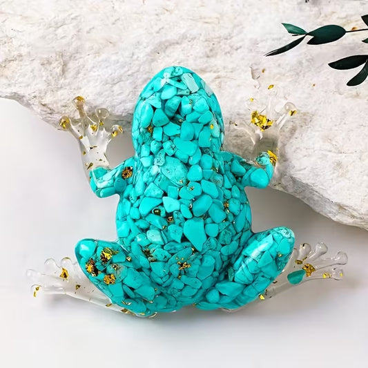 Grenouille en Résine & Turquoise | Grande