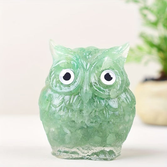 Hibou en Résine & Aventurine