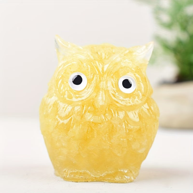 Hibou en Résine & Citrine