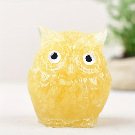 Hibou en Résine & Citrine