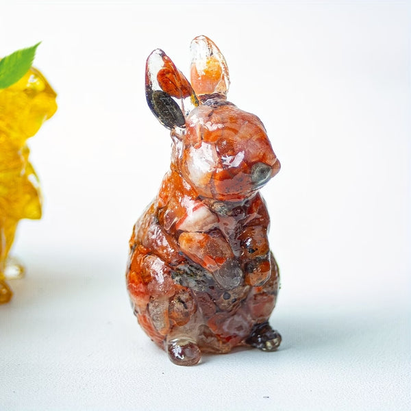 Lapin en Résine & Agate Rouge | Petit