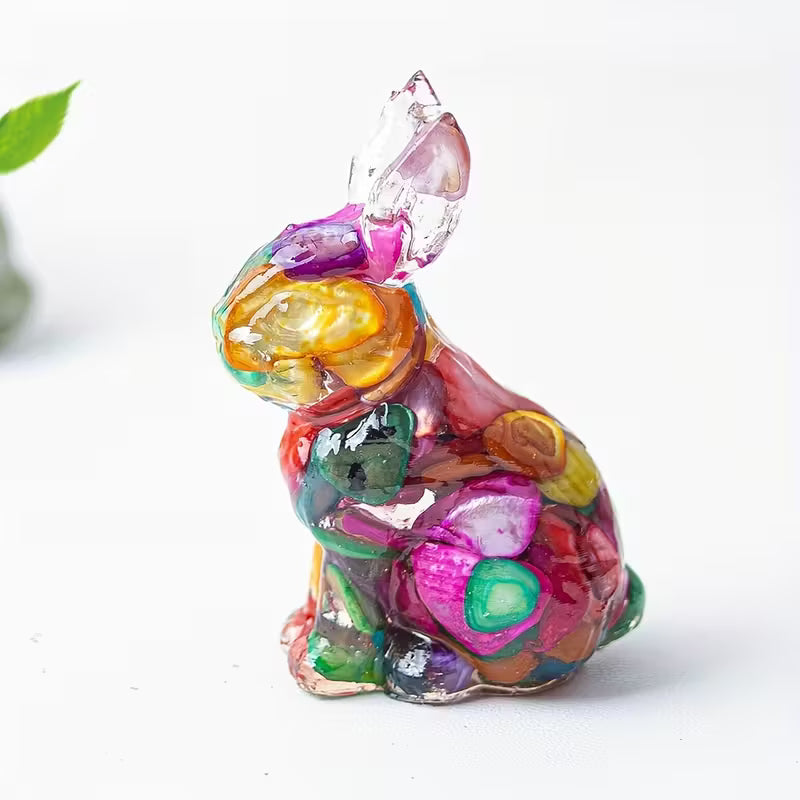 Lapin en Résine & Arc-en-ciel | Moyen