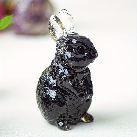 Lapin en Résine & Obsidienne | Petit