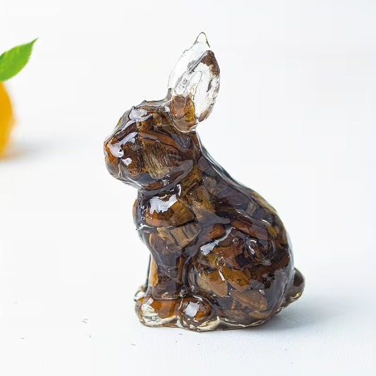 Lapin en Résine & Oeil de Tigre | Moyen