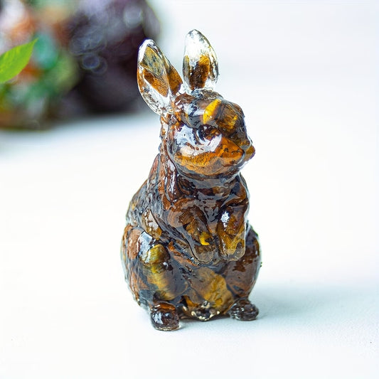 Lapin en Résine & Oeil de Tigre | Petit