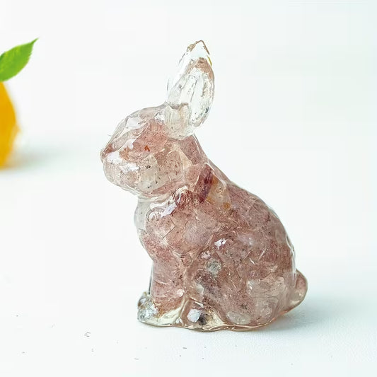 Lapin en Résine & Quartz Fraise | Moyen