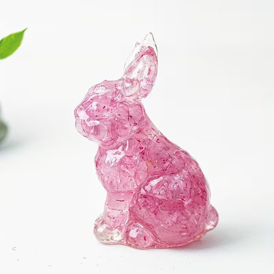 Lapin en Résine & Quartz Melon | Moyen