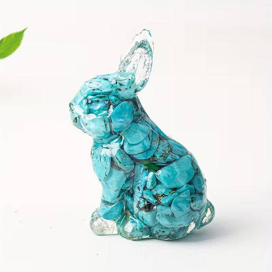 Lapin en Résine & Turquoise | Moyen