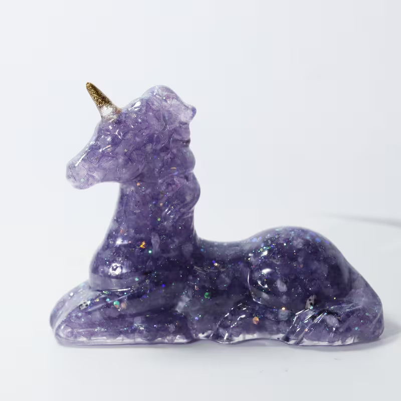 Licorne en Résine & Améthyste