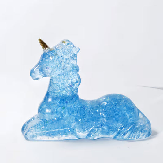 Licorne en Résine & Aquamarine