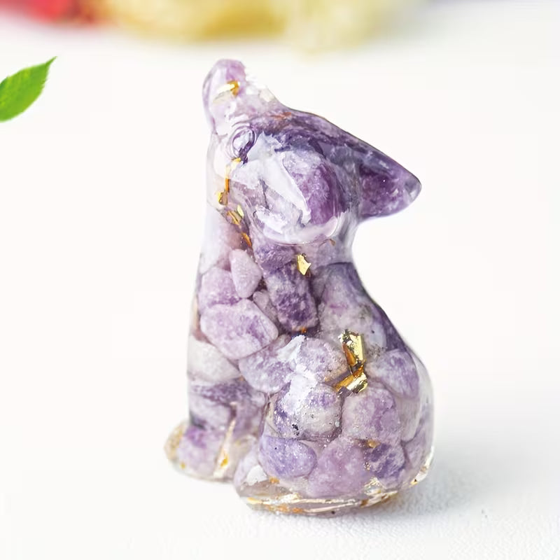 Loup en Résine & Améthyste