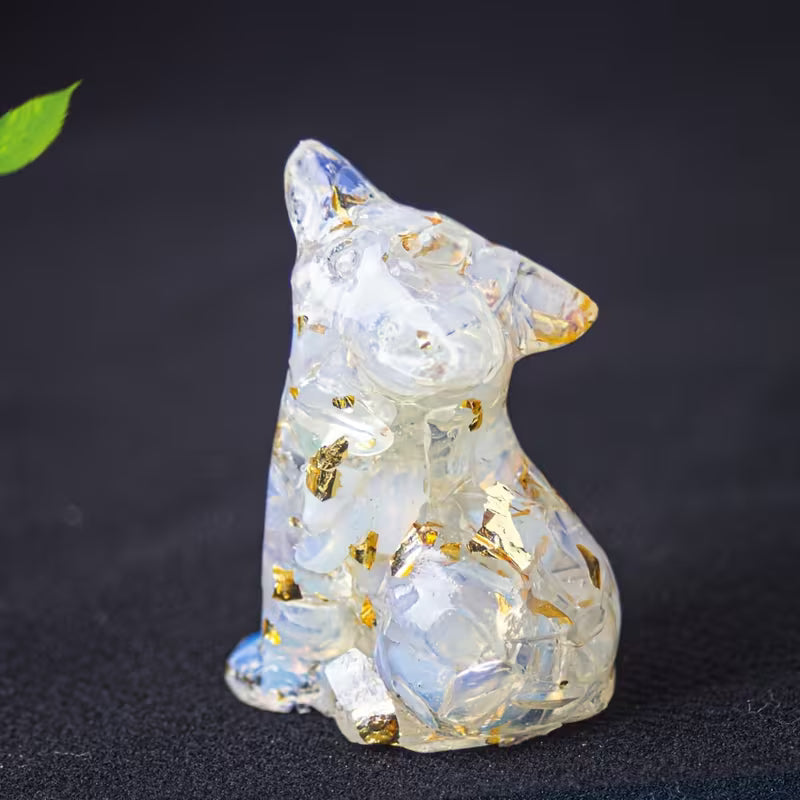 Loup en Résine & Opale