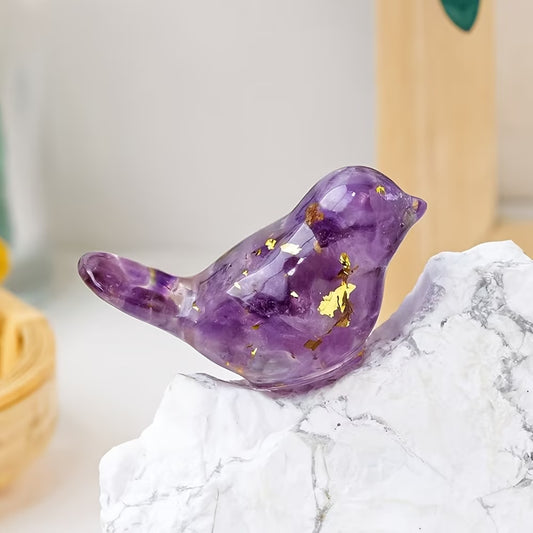 Oiseau en Résine & Améthyste