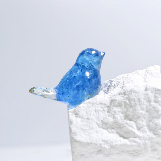Oiseau en Résine & Crystal Bleu