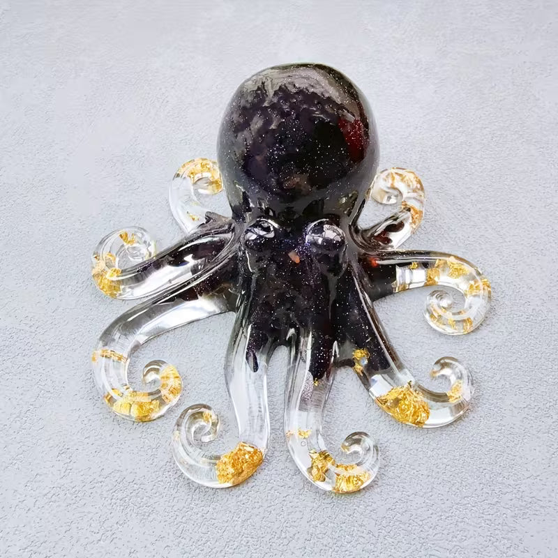 Pieuvre en Résine & Crystal Noir