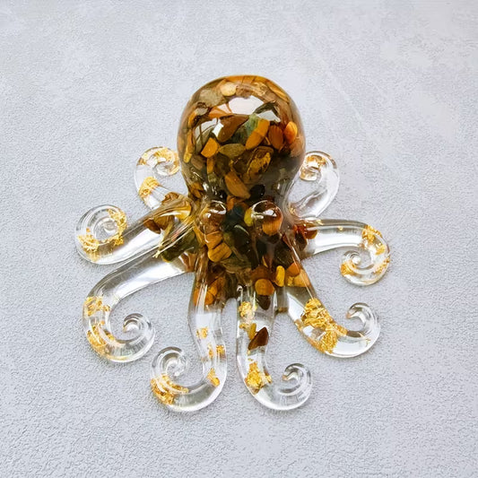 Pieuvre en Résine & Oeil de Tigre