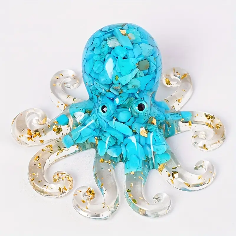 Pieuvre en Résine & Turquoise