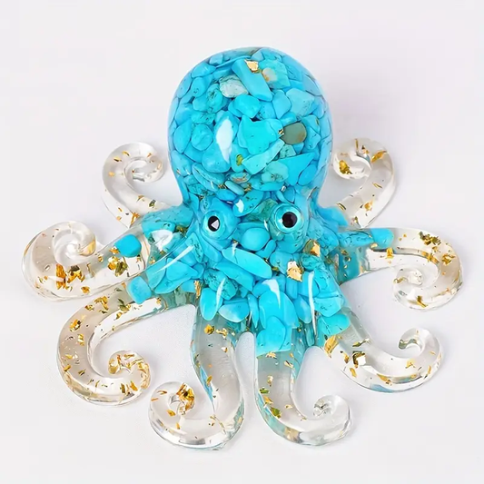 Pieuvre en Résine & Turquoise
