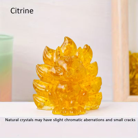 Renard en Résine & Citrine