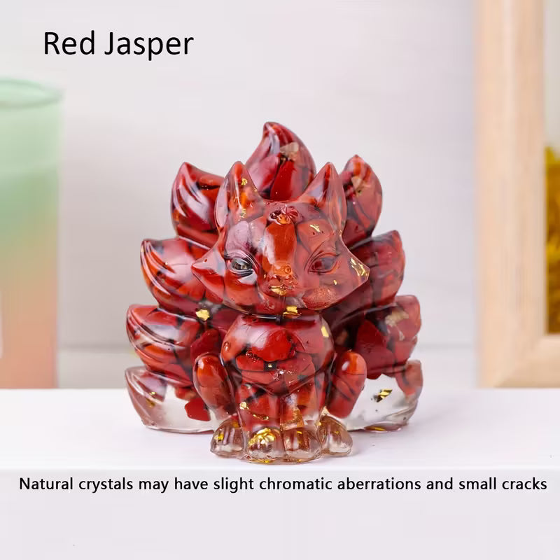 Renard en Résine & Jaspe Rouge