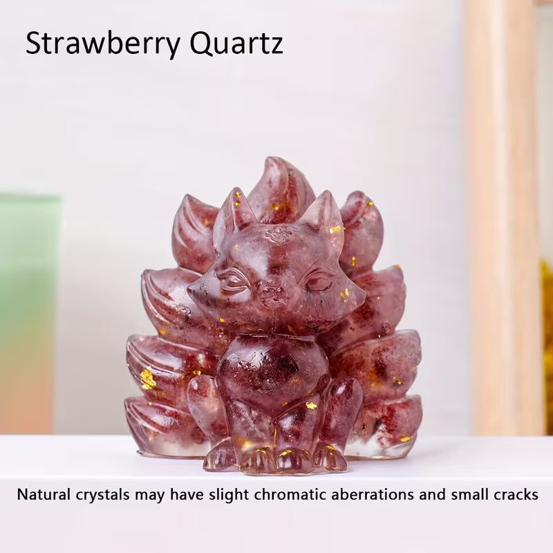 Renard en Résine & Quartz Fraise