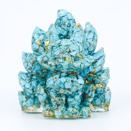 Renard en Résine & Turquoise