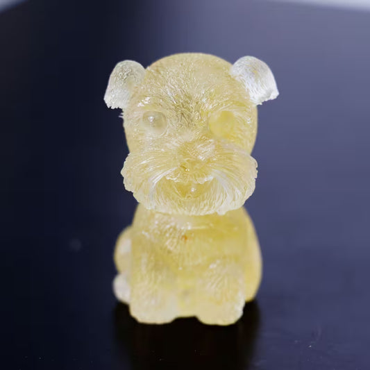 Schnauzer en Résine & Quartz Jaune