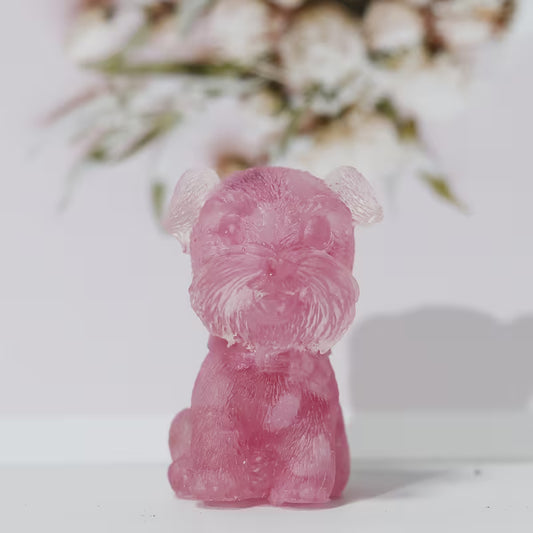 Schnauzer en Résine & Quartz Melon