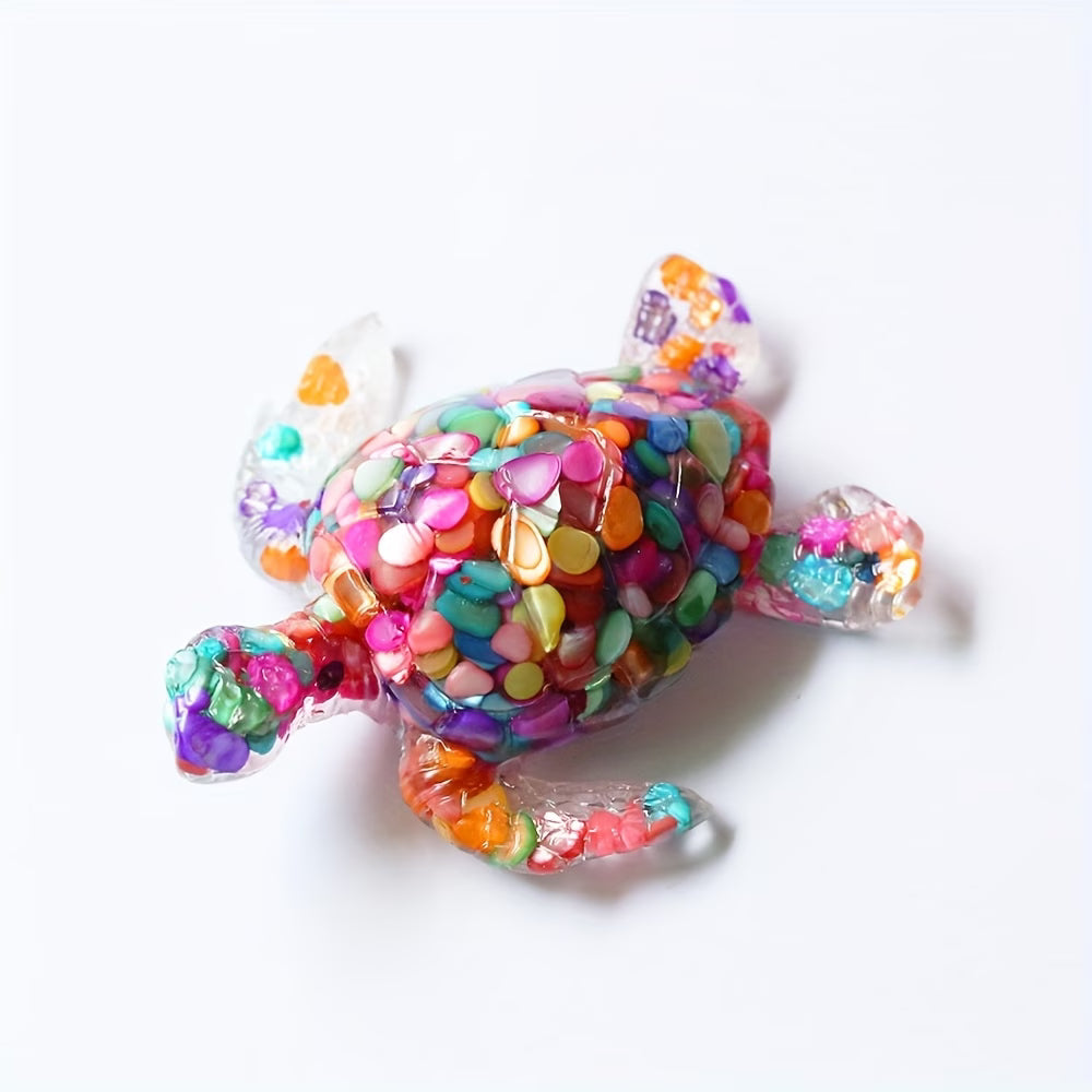 Tortue Marine en Résine & Arc-en-ciel | Grande