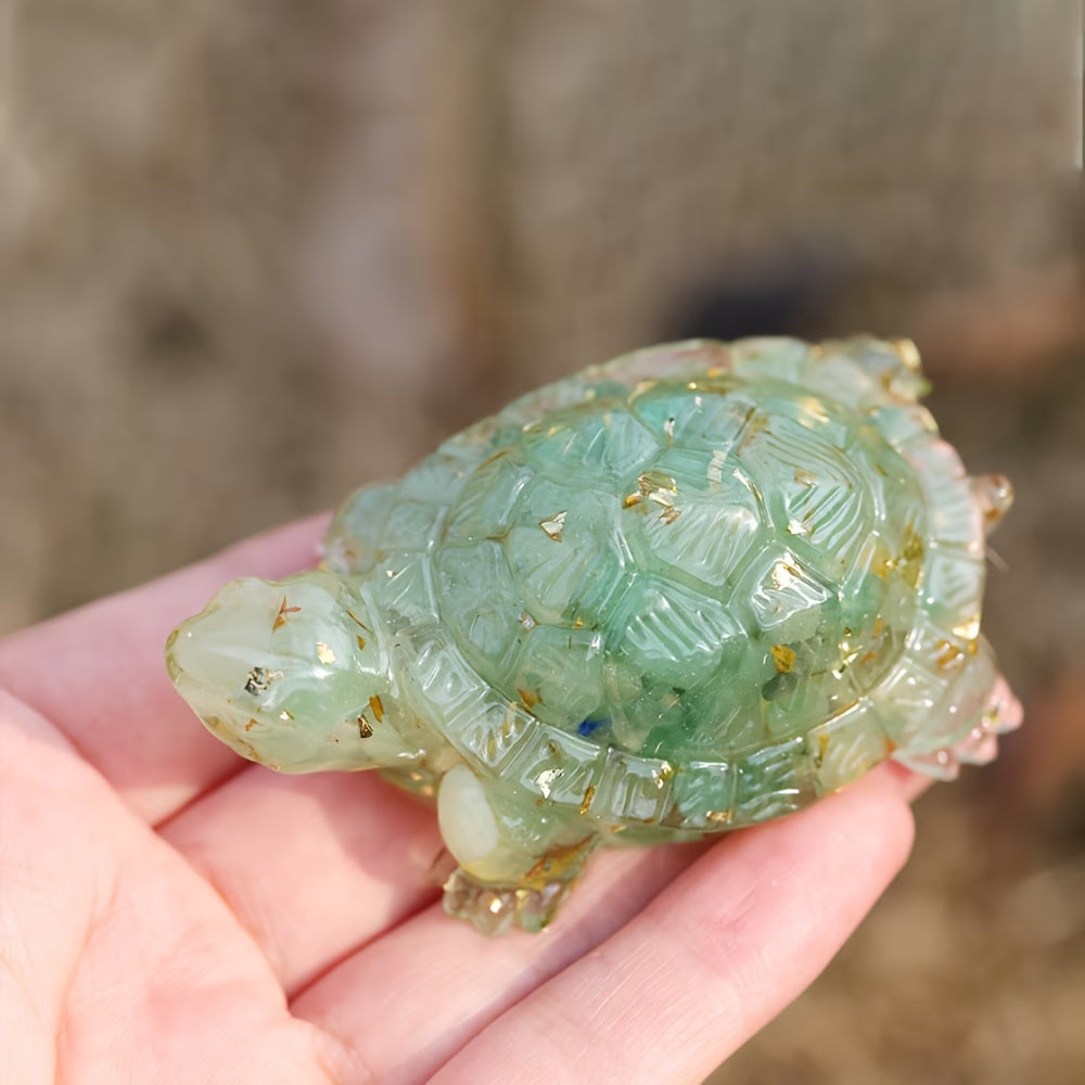 Tortue Terrestre en Résine & Aventurine | Grande